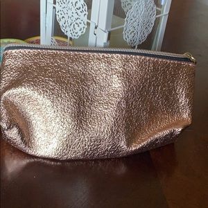 Rose gold makeup bag
